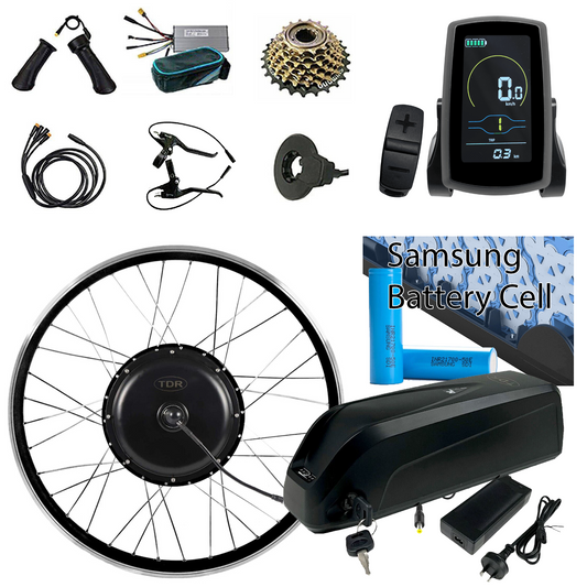 2000W 28''/29''/700C EBike Bicycle Conversion Kit 52V, Samsung Cell 15A Battery
