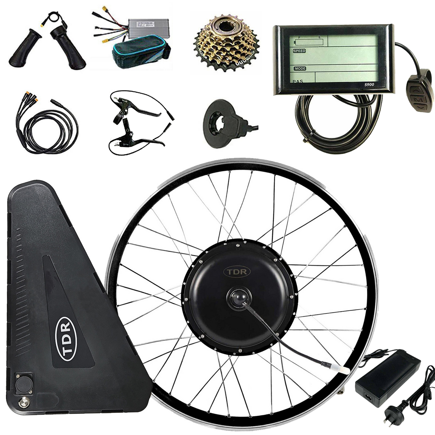 27.5 Inch 2000W Rear Ebike Electric Bicycle Conversion Kit 52v 28.8AH Battery