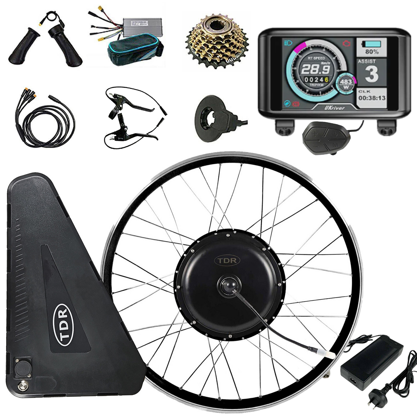 27.5 Inch 2000W Rear Ebike Electric Bicycle Conversion Kit 52v 28.8AH Battery