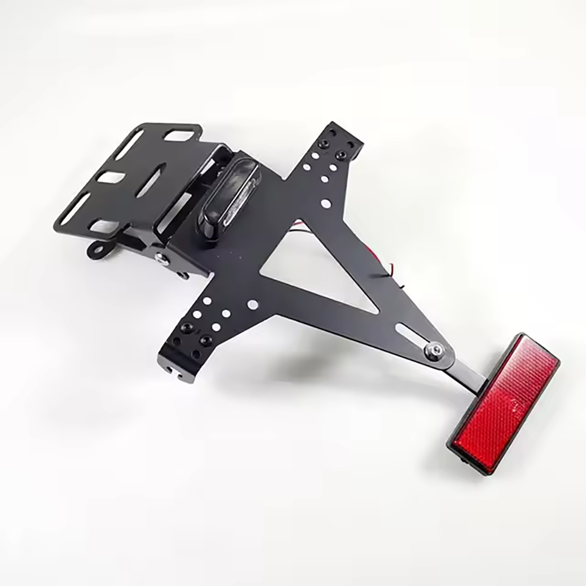 Universal Motorcycle Adjustable License Number Plate Frame Holder Bracket with Number Plate Light Rear Reflector