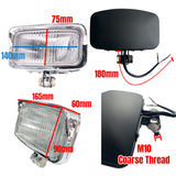Black/Chrome Universal Square Retro Motorcycle Headlamp Rectangle Front Head Light For Harley Chopper Bobber Triumph Sportster - TDRMOTO