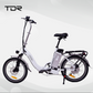 TDR 250W 20" Step-Through White Folding Electric Bike eBike Pedal Assist 10Ah/15Ah Battery