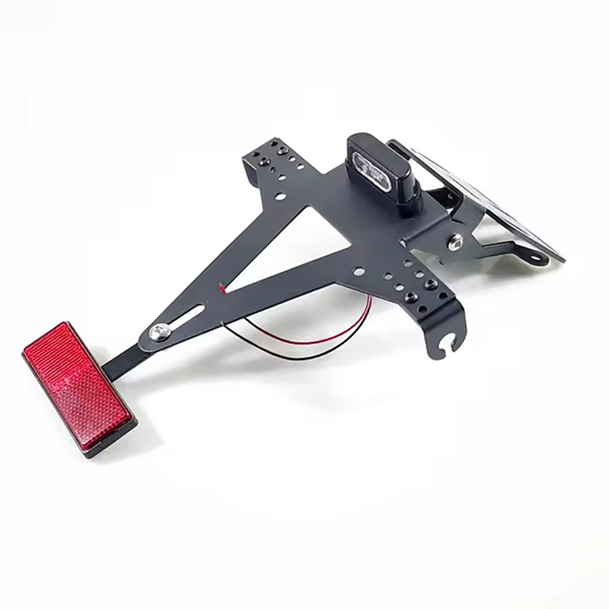 Universal Motorcycle Adjustable License Number Plate Frame Holder Bracket with Number Plate Light Rear Reflector - TDRMOTO