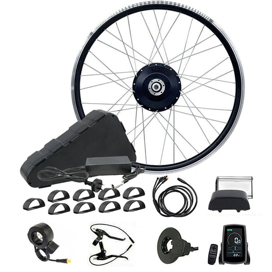 27.5" 48V 500W Front Wheel Hub Motor Conversion Electric Bike Bicycle Kit Triangle Battery
