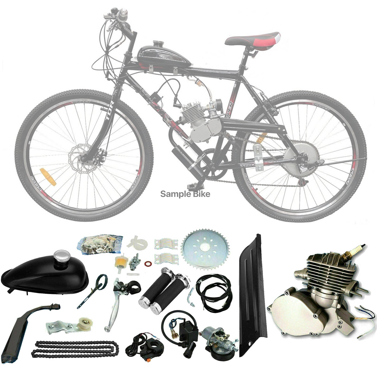 80cc Petrol Gas Motor Engine Kit for Motorised Bicycle Push Bike - TDRMOTO