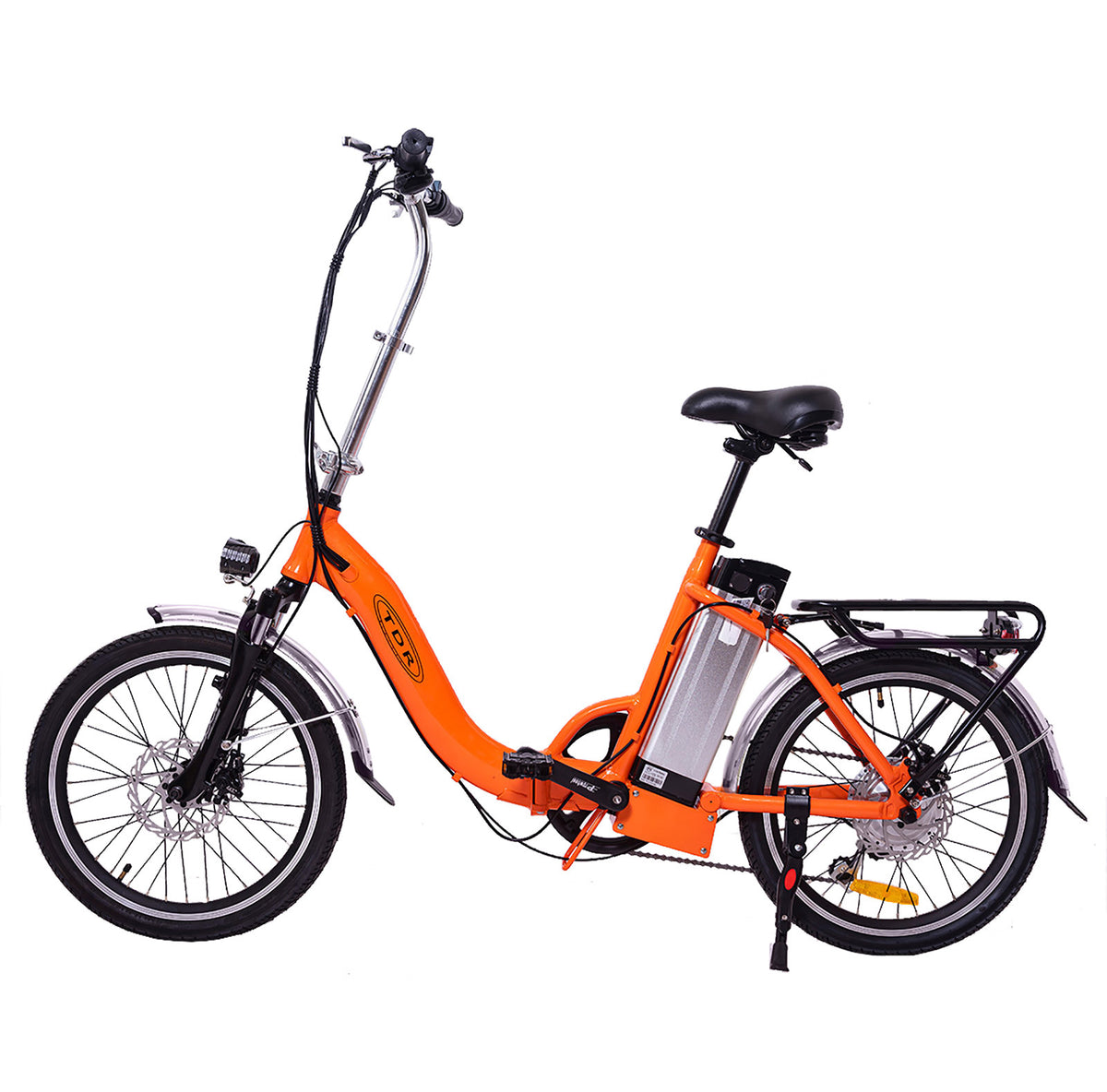 TDR 250W 20" Step-Through Orange Folding Electric Bike eBike Pedal Assist 10Ah/15Ah Battery - TDRMOTO