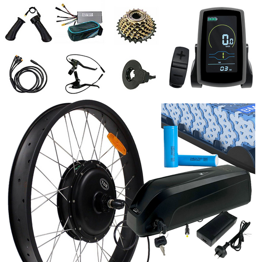 26" x 4.0 2000W Fat Tyre Rear Electric Bike Conversion Kit 15AH Samsung Cell