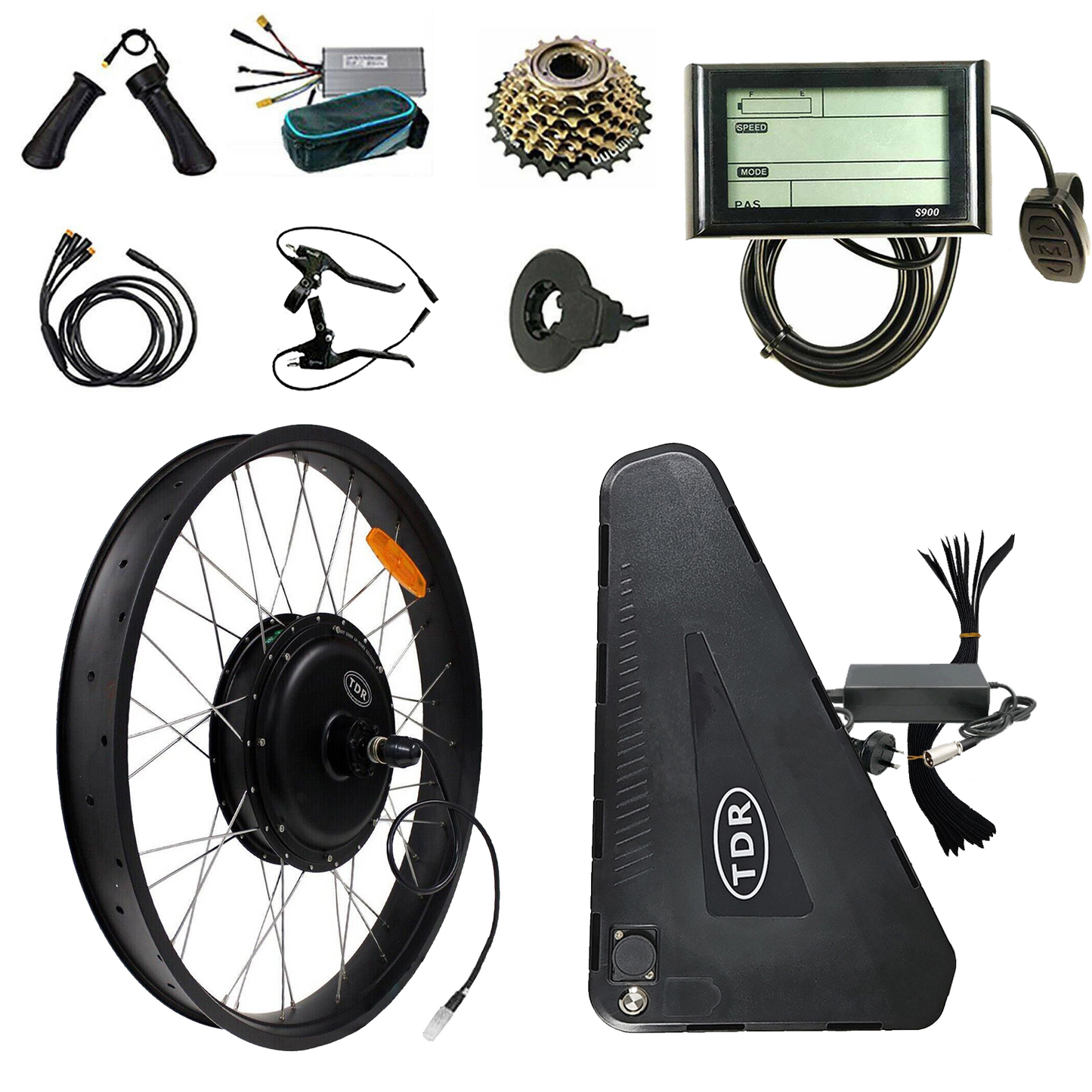 Electric Bike Rear Conversion Kit 2000W 26" 20Ah FAT TYRE Battery Bicycle EBike