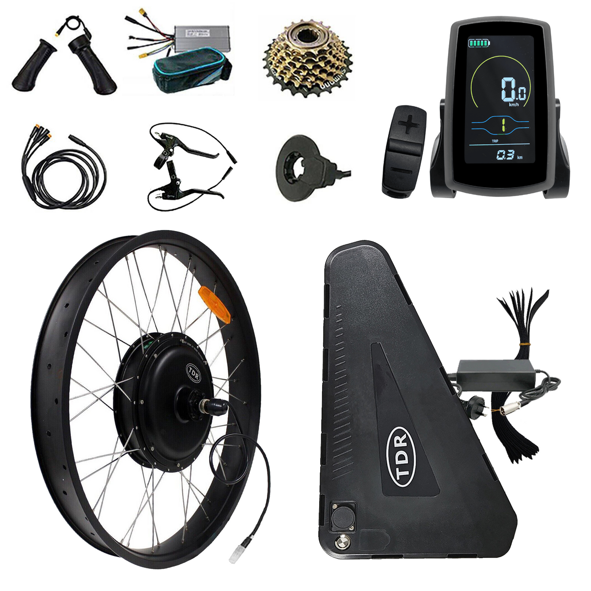 Electric Bike Rear Conversion Kit 2000W 26" 20Ah FAT TYRE Battery Bicycle EBike - TDRMOTO