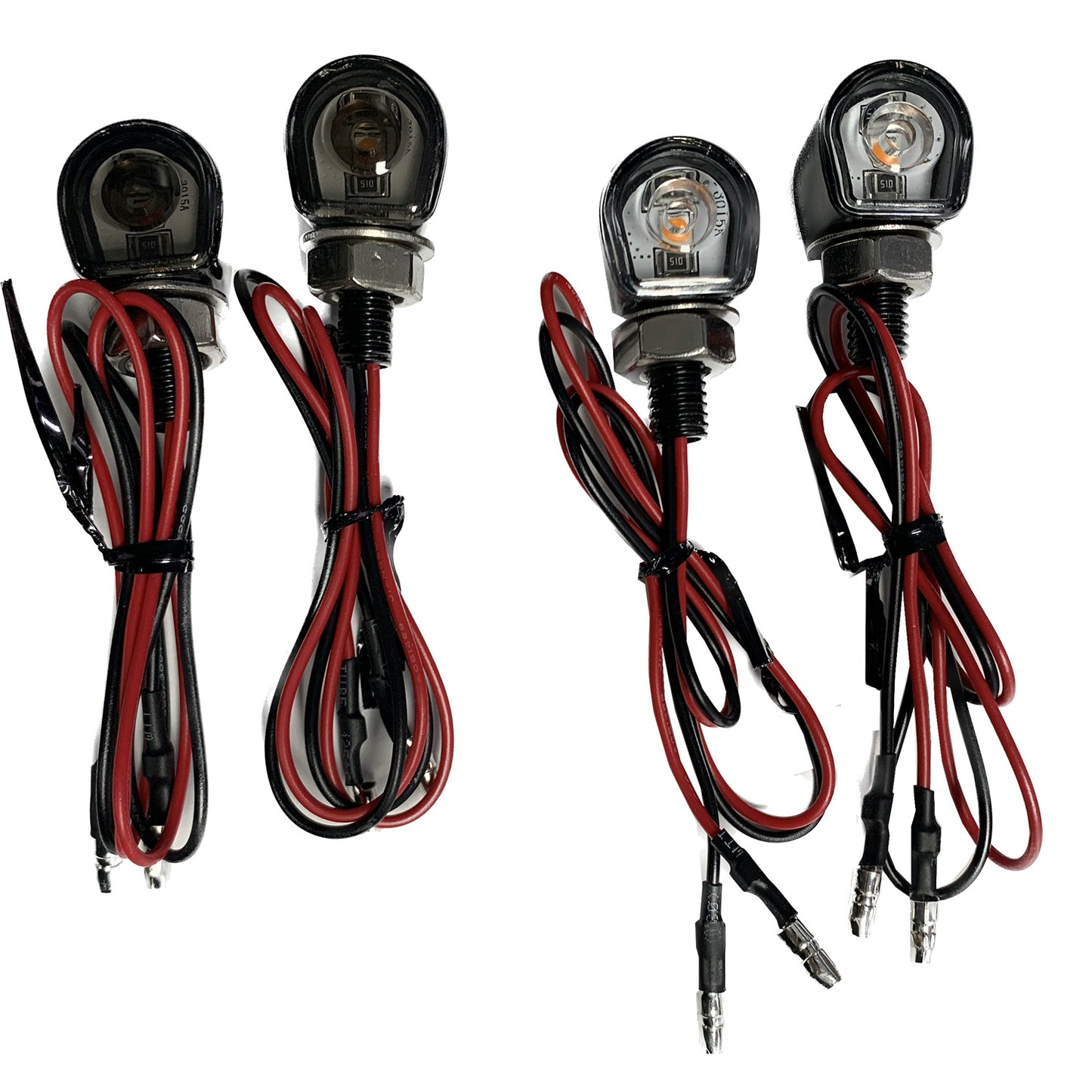 2 x Motorcycle LED Turn Signal Lights Amber Indicators Mini Blinkers Universal Tinted Black/Clear