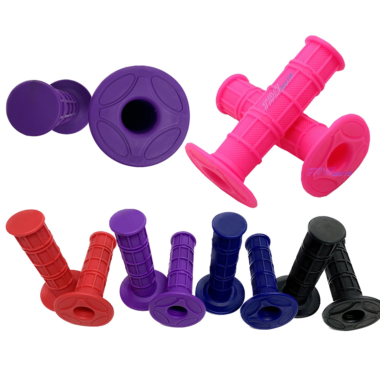 Pink 7/8" 22mm Motorcycle Hand Grips For Pit Pro Dirt Bike Handle Bars - Pair Of Replacement Grips
