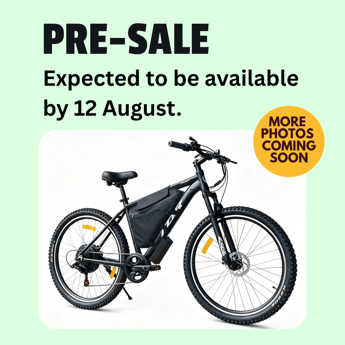 2000W Black TDR Mountain Electric Bike 26'' 27.5'' 29" Downtube Battery