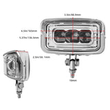 Chrome Motorcycle LED Rectangle Headlight Hi/Lo Beam for Harley Kawasaki Honda