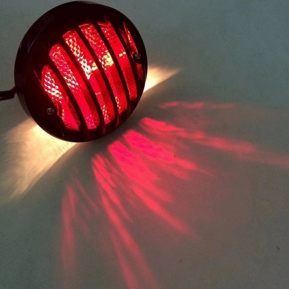 Universal Motorcycle LED Tail Light Red Lens Black Rear Brake Lamp 12V - TDRMOTO