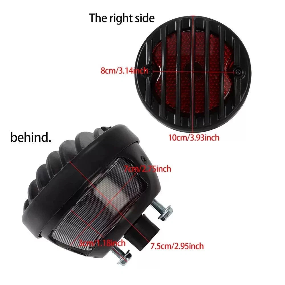 Universal Motorcycle LED Tail Light Red Lens Black Rear Brake Lamp 12V - TDRMOTO