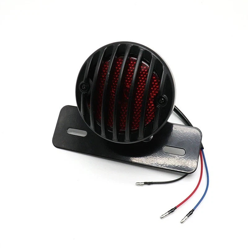 Motorcycle Rear Tail Brake Light LED with License Plate Holder Black - TDRMOTO