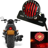 Motorcycle Rear Tail Brake Light LED with License Plate Holder Black - TDRMOTO