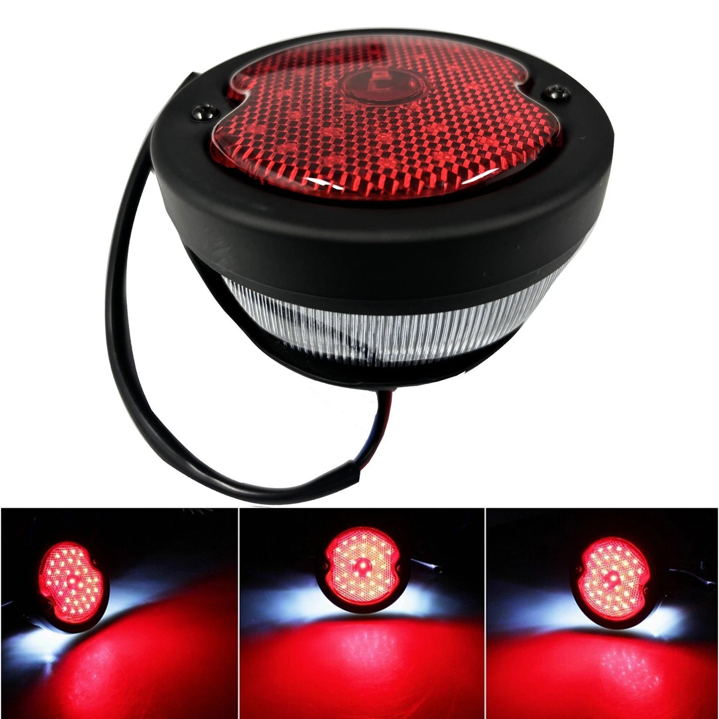 Motorcycle Retro Round LED Tail Brake Light 12V Epoxy Coated Steel for Cafe Race