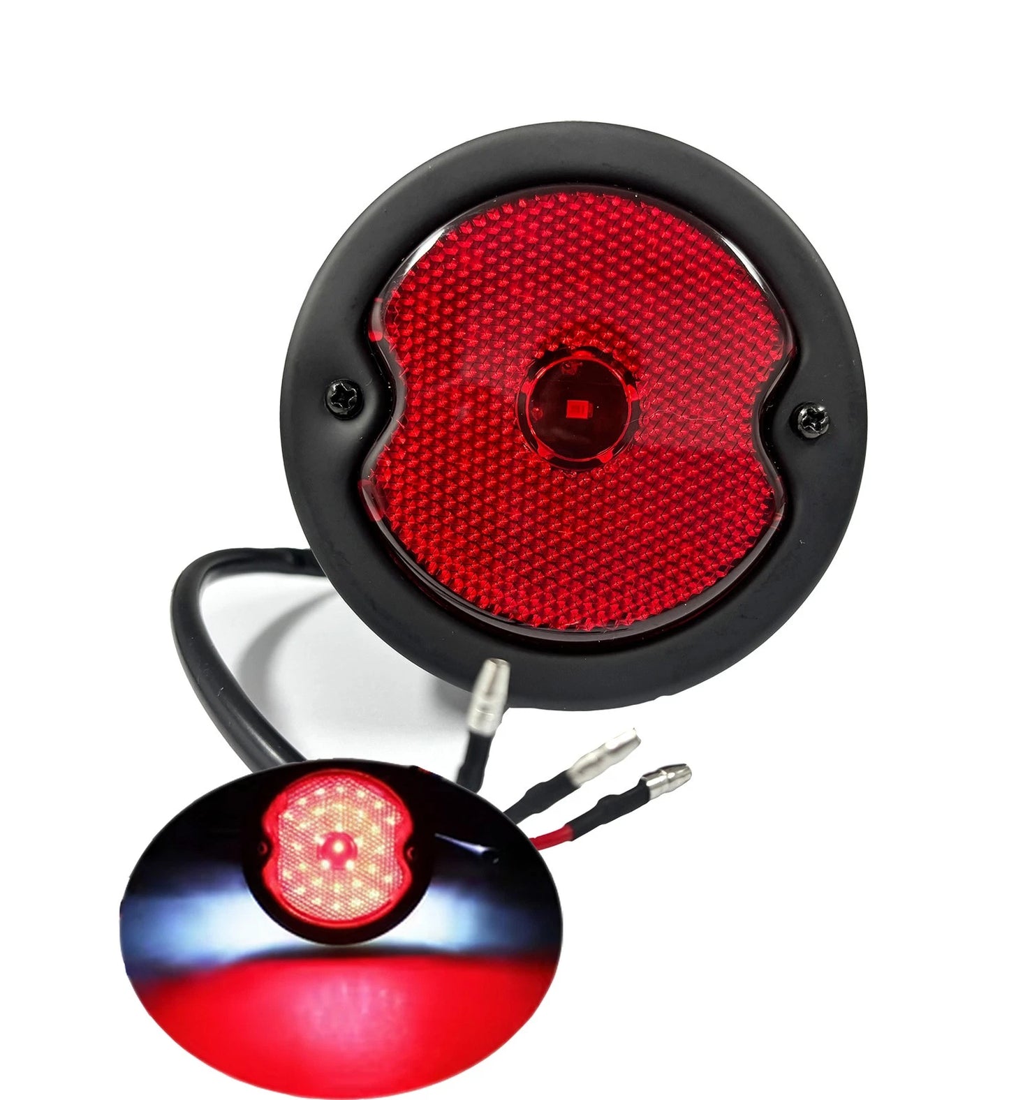 Retro Style 12V LED Motorcycle Taillight with Plate Bracket for Street fighters