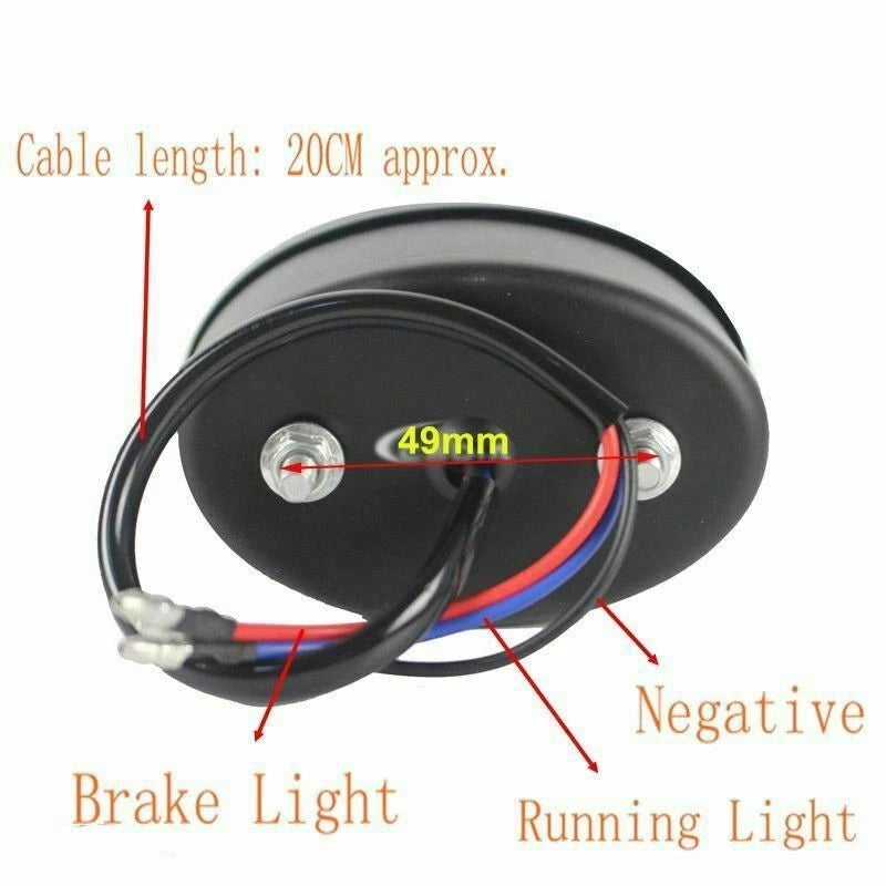 Motorcycle LED Rear Brake Stop Tail License Plate Light Cafe Racer Red Lens