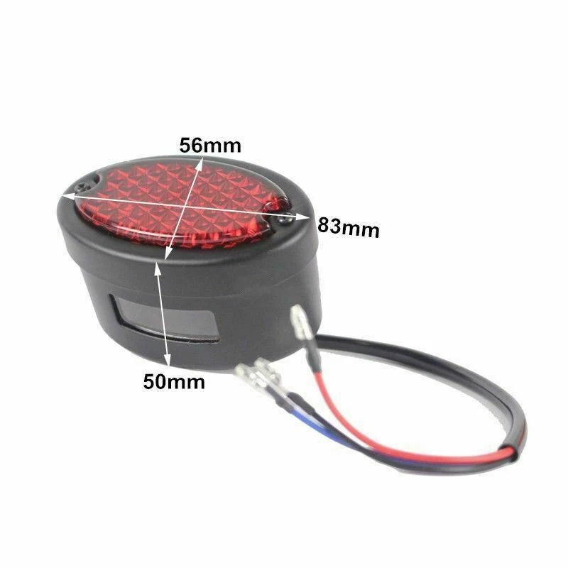 Motorcycle LED Rear Brake Stop Tail License Plate Light Cafe Racer Red Lens