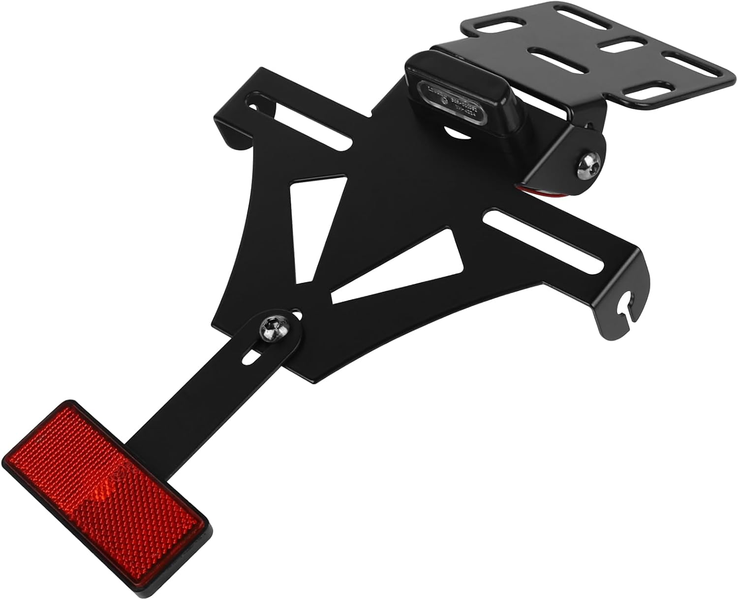 Universal Motorcycle Adjustable License Number Plate Frame Holder Bracket with Number Plate Light Rear Reflector - TDRMOTO
