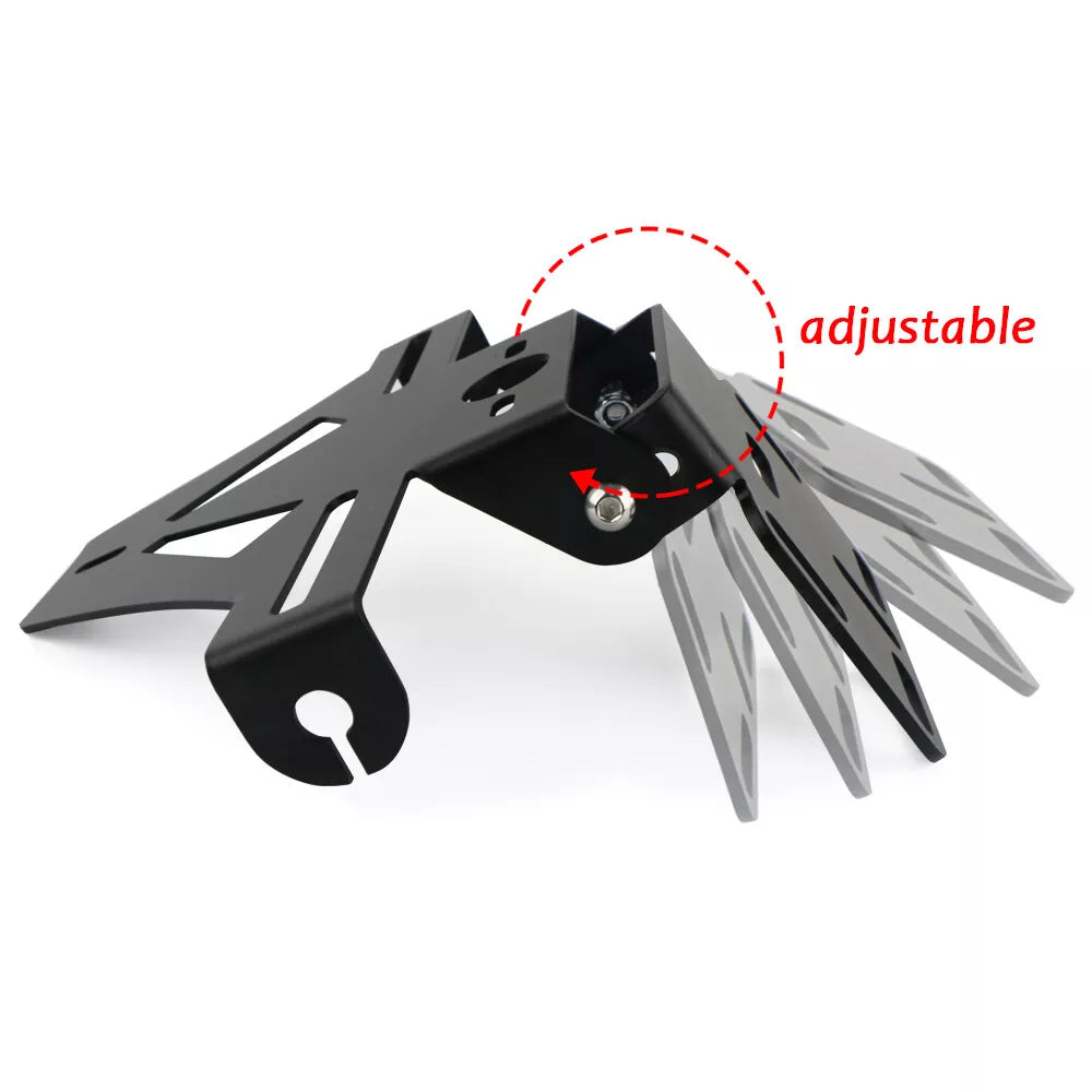 Universal Motorcycle Adjustable License Number Plate Frame Holder Bracket with Number Plate Light Rear Reflector - TDRMOTO