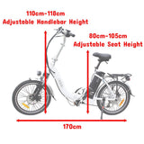 TDR 250W 20" Step-Through Orange Folding Electric Bike eBike Pedal Assist 10Ah/15Ah Battery - TDRMOTO
