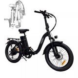 TDR 500W Fold Electric Bike 20''Bicycle Commuter E-Bike Black - TDRMOTO