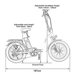 TDR 500W Fold Electric Bike 20''Bicycle Commuter E-Bike Black - TDRMOTO