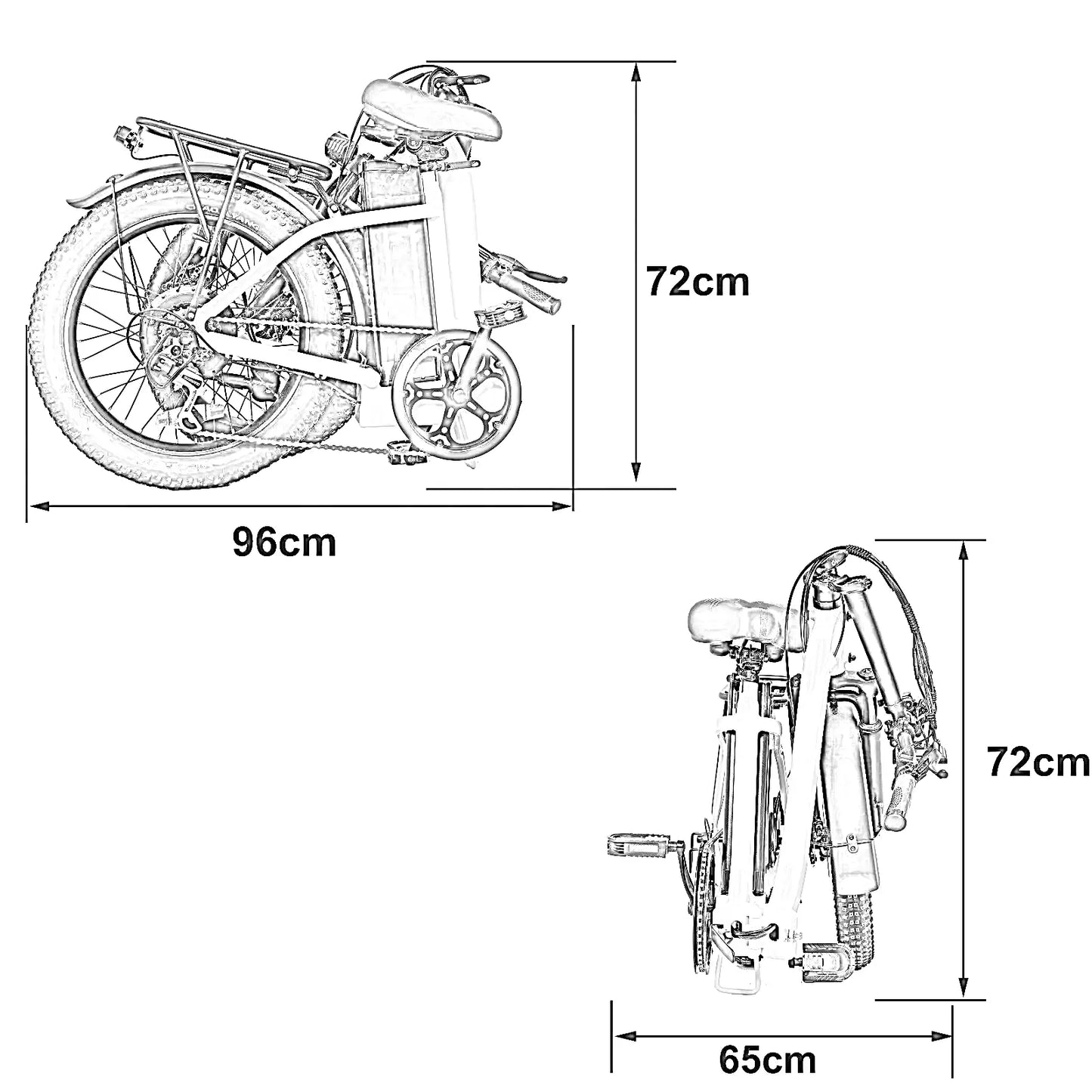 TDR 500W Fold Electric Bike 20''Bicycle Commuter E-Bike Black