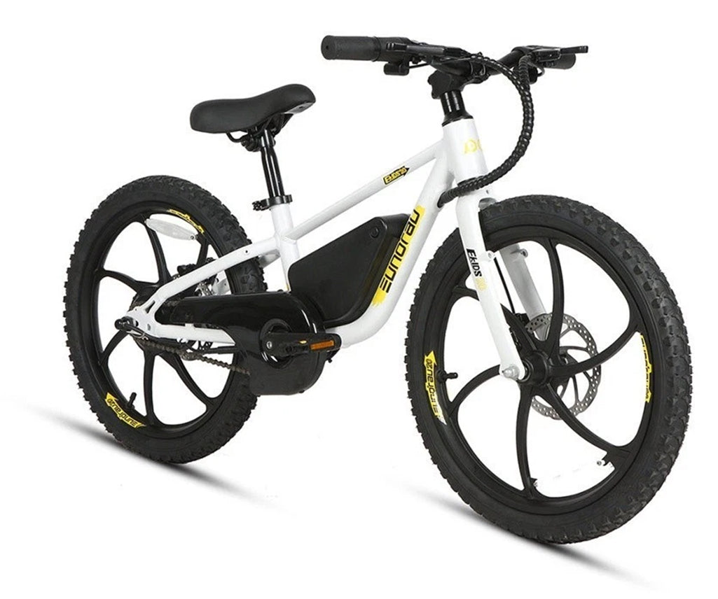 Eunorau Electric Bicycle for Junior Kids 24V 10AH 250W White 20" Wheel EBIKE 3 SPEED