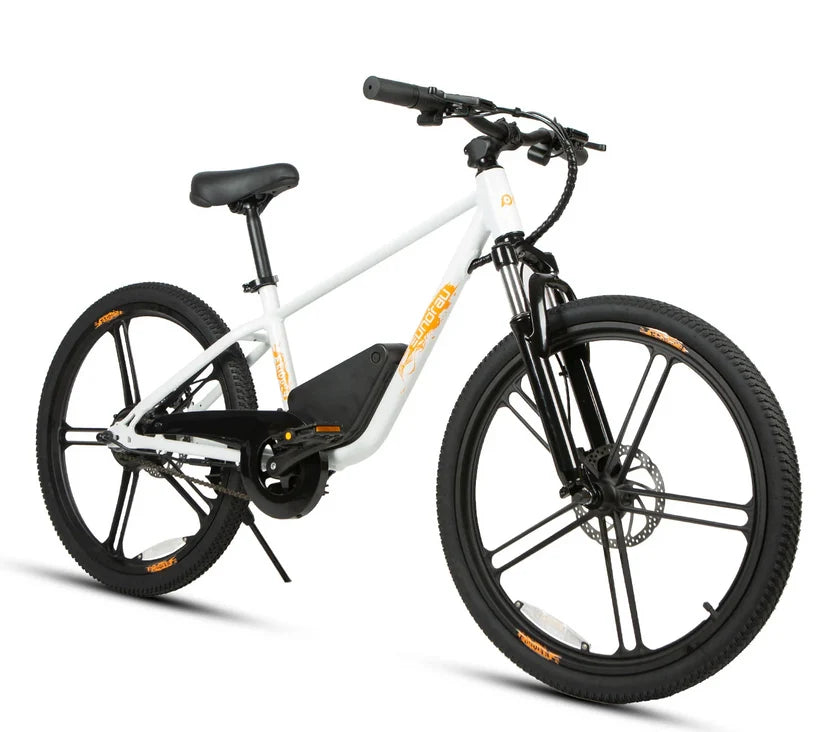 Eunorau 24" Wheel Electric Bicycle for Junior Kids 24V 10AH 250W White EBIKE 3 SPEED