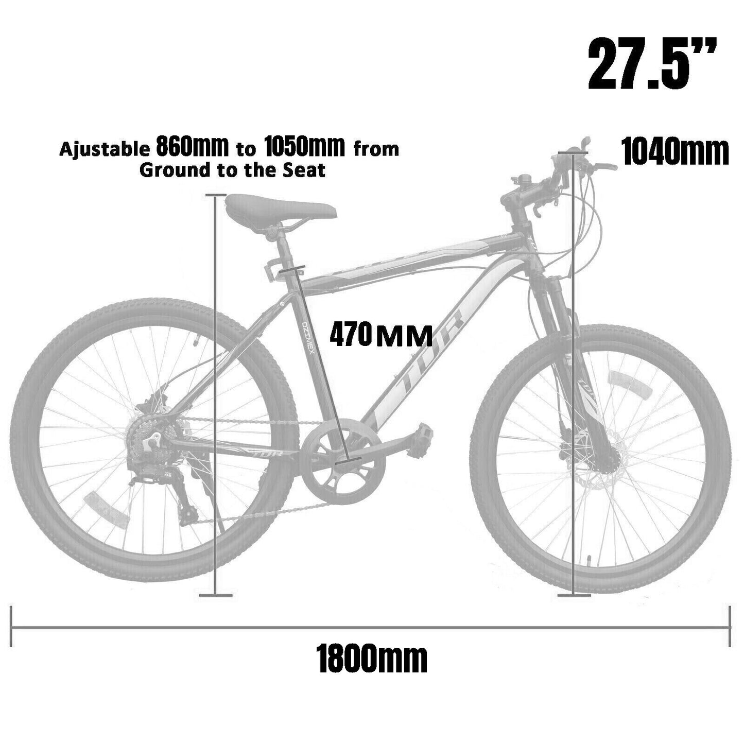 500W Rear Hub TDR Mountain Electric Bike 26'' 27.5' 29" Bagged Battery