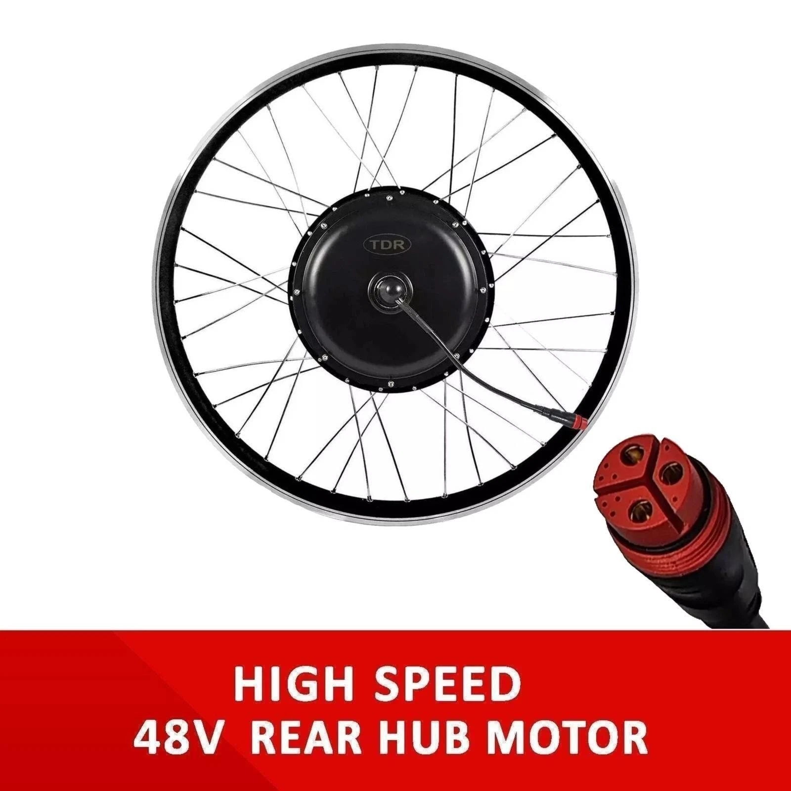1500W TDR Mountain Electric Bike 29" Bagged Battery Black Frame - TDRMOTO