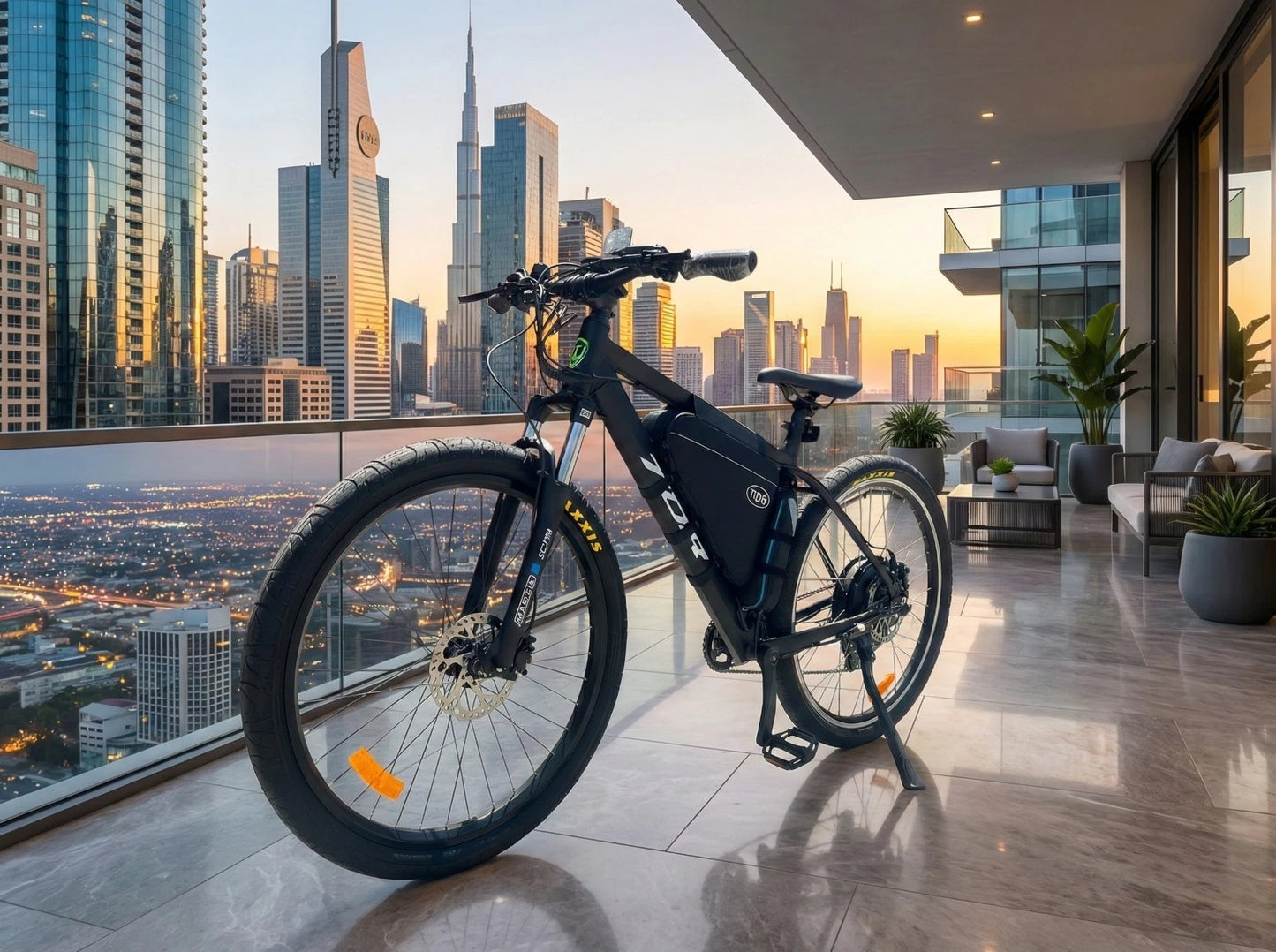 2000W TDR Mountain Electric Bike 29" Bagged Battery Black Frame