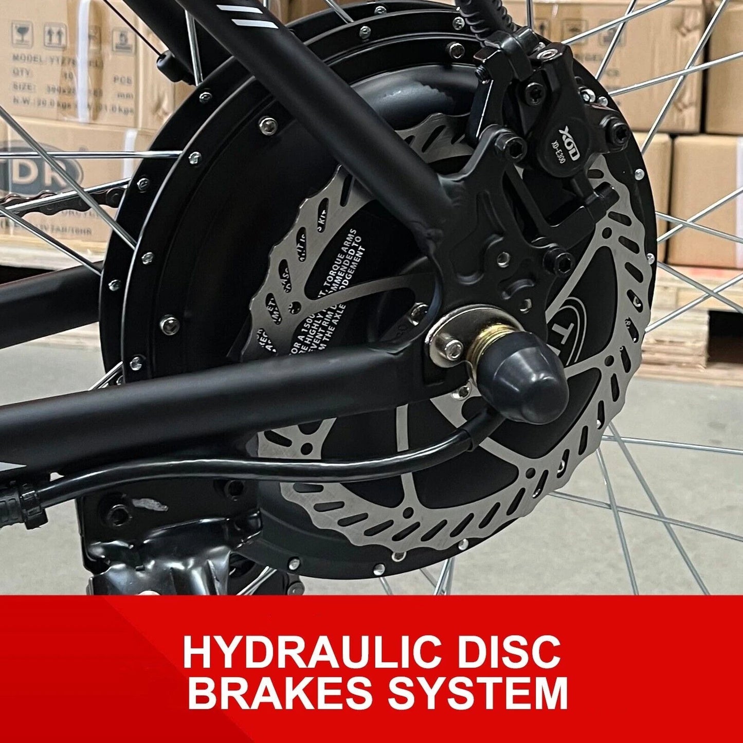 2000W TDR Mountain Electric Bike 29" Downtube Battery Black Frame