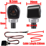 2 x Motorcycle LED Turn Signal Lights Amber Indicators Mini Blinkers Universal Tinted Black/Clear - TDRMOTO
