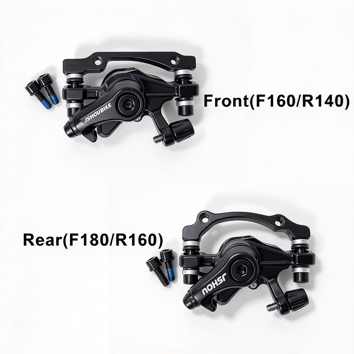 Front & Rear JSHOUBIKE Brake Disc Caliper with Brake Pads For Bicycle Mountain Bike MTB