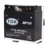 YT19BL-BS 12V 18Ah Motorcycle Battery For BMW R1150R RS RT K1100LT R1100GS R1100RS - TDRMOTO