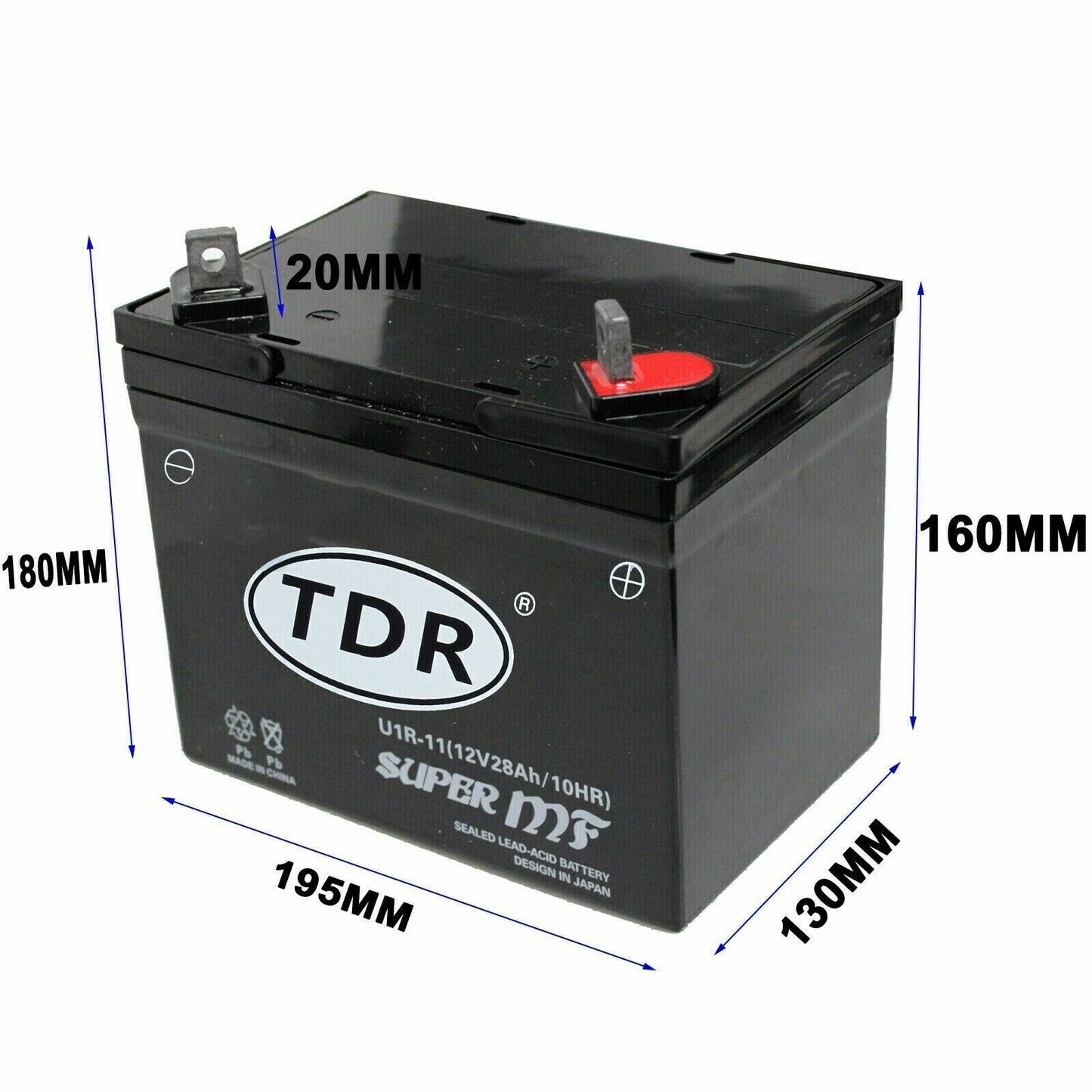 U1R-11 12V 28Ah 300CCA Battery For Toro MTD Cox John Deere Husqvarna Ride-On Mower