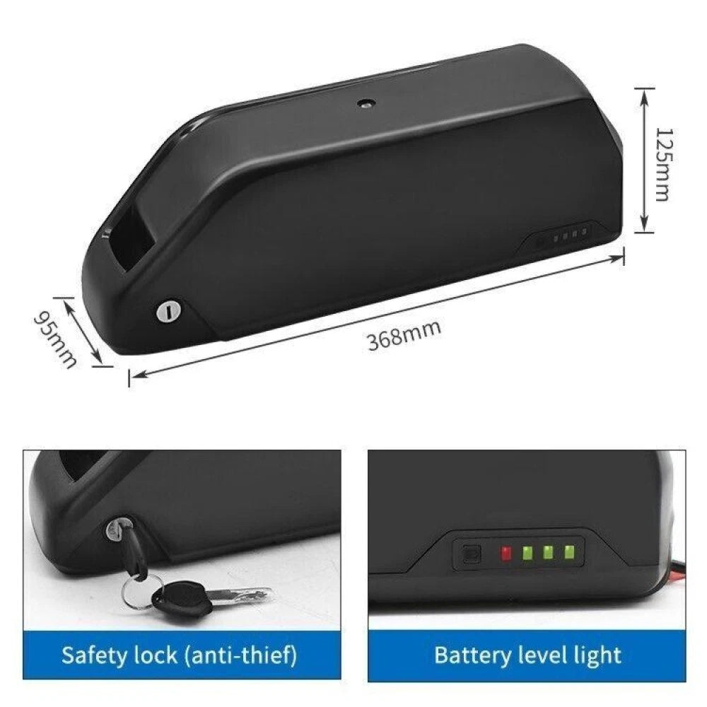 48V 15Ah Li-ion Lithium Battery Pack W/BMS for Motor 500W 750W 1000W 1500W E-bike