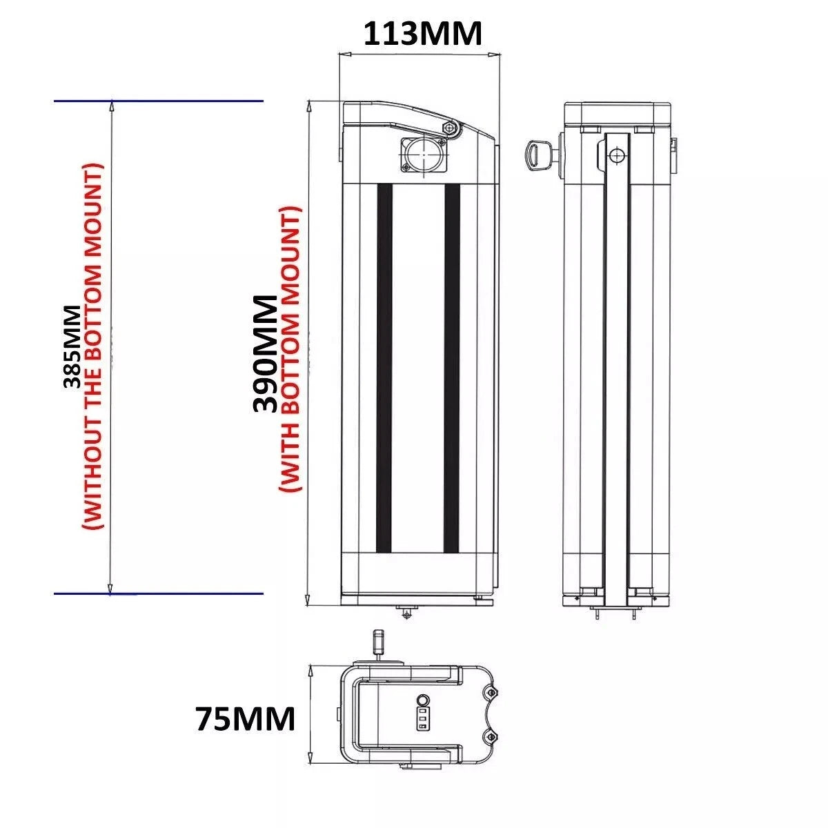 Silver Fish 36V 15Ah Electric Bike Lithium-ion Battery For 250W 350W Motor - TDRMOTO