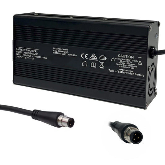 Charger for 72V Lithium Battery 84V 4A Output for Electric Bike with 3-Pin Male RPG0021