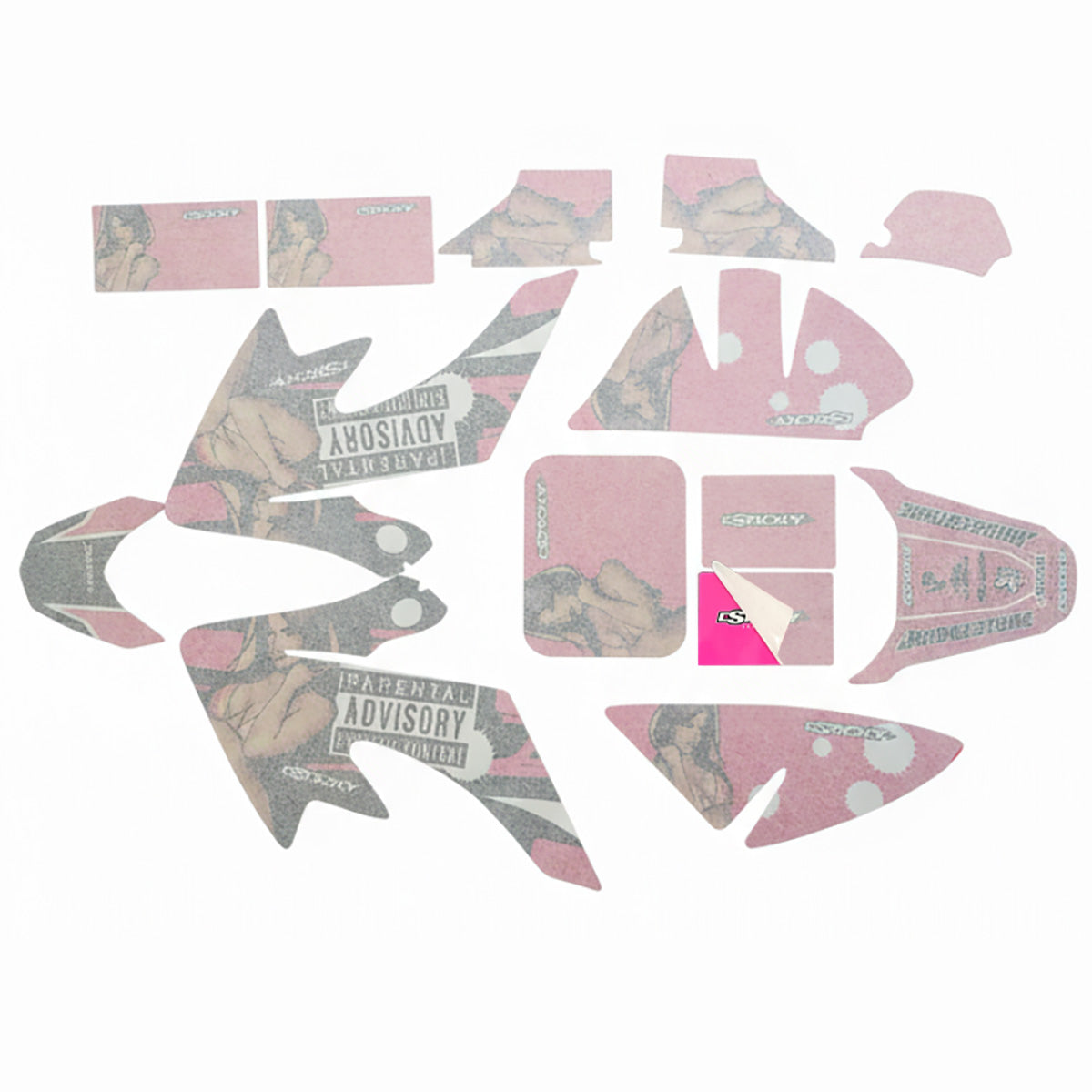 Pink TDRMOTO CRF 50 Decal Graphics Sticker Kit CRF50 Fairing PIT PRO Dirt Bike - TDRMOTO
