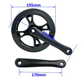 Alloy Bicycle Crank Single Speed 170mm MTB BMX Road Bike 44T Crankset - TDRMOTO