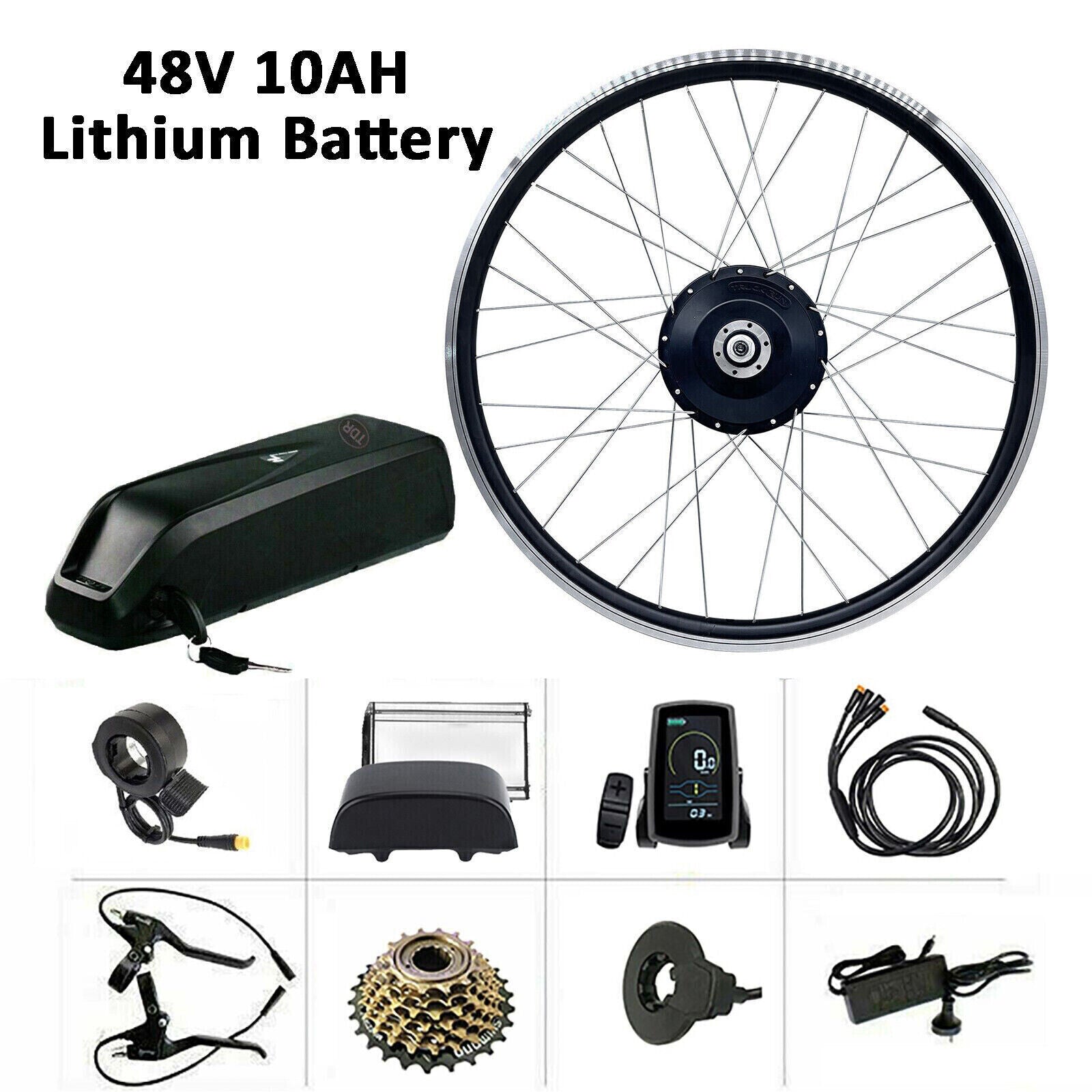 rear wheel electric bicycle motor kit 28"/29''/700C 48V 500W Rear Wheel Hub Motor Conversion Electric Bike B – TDRMOTO