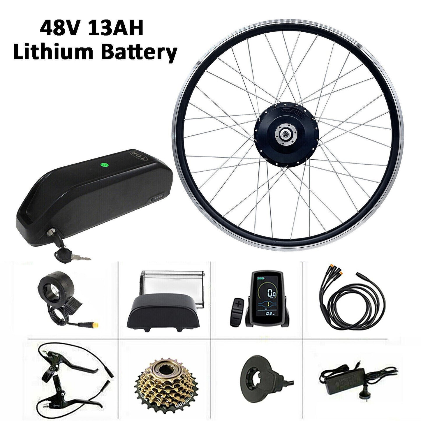 26" 48V 500W Rear Wheel Hub Motor Conversion Electric Bike Bicycle Kit