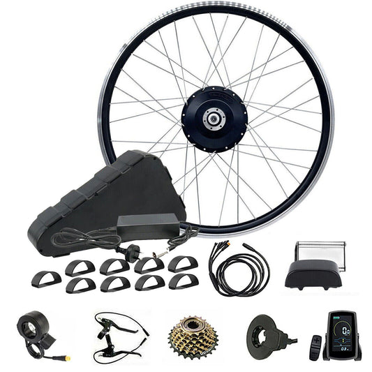 26" 48V 500W Rear Wheel Hub Motor Conversion Electric Bike Bicycle Kit Triangle Battery