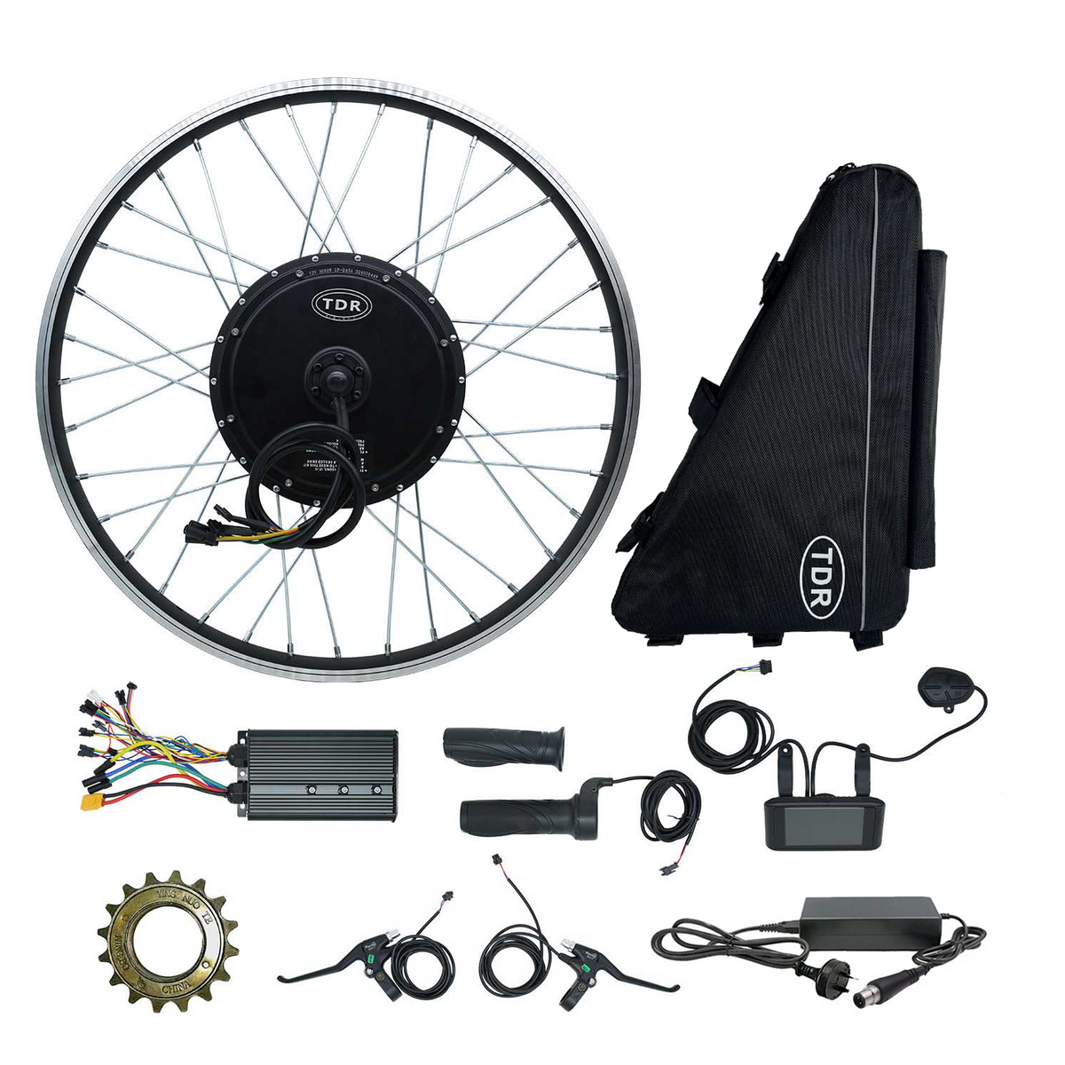 72V 3000W Rear Hub Electric Bike Conversion Kit Max 90km/h with 72V 30Ah Battery - TDRMOTO